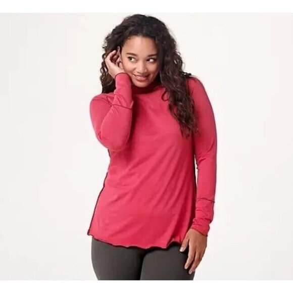 LOGO Layers by Lori Goldstein Long-Sleeve Knit Top Rose,4X - Picture 1 of 1